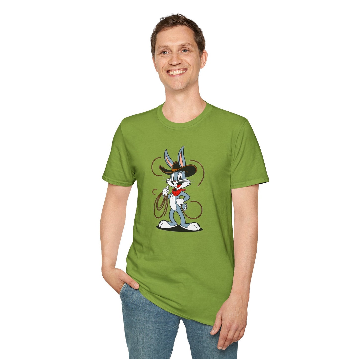 Bugs Bunny T Shirt Unisex Gildan Softstyle 64000 Cartoon Animation Tee With Art Design Artwork