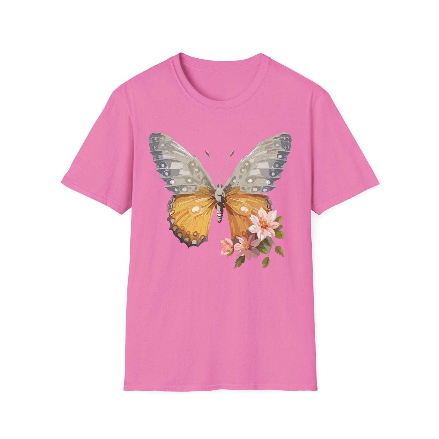 Unisex Butterfly T Shirt Monarch Print Softstyle Cotton Tee Gildan 64000 Lightweight Comfort