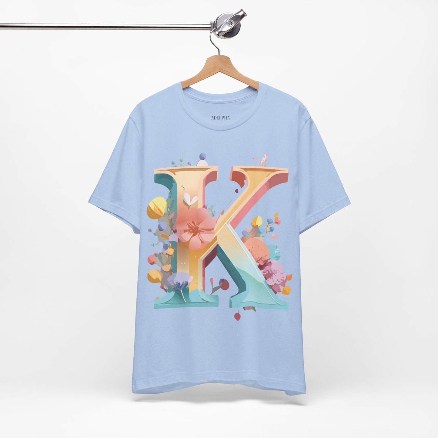 Letter K Shirt Unisex Graphic Tee With Vintage Inspired Artwork By Adelpha Short Sleeve