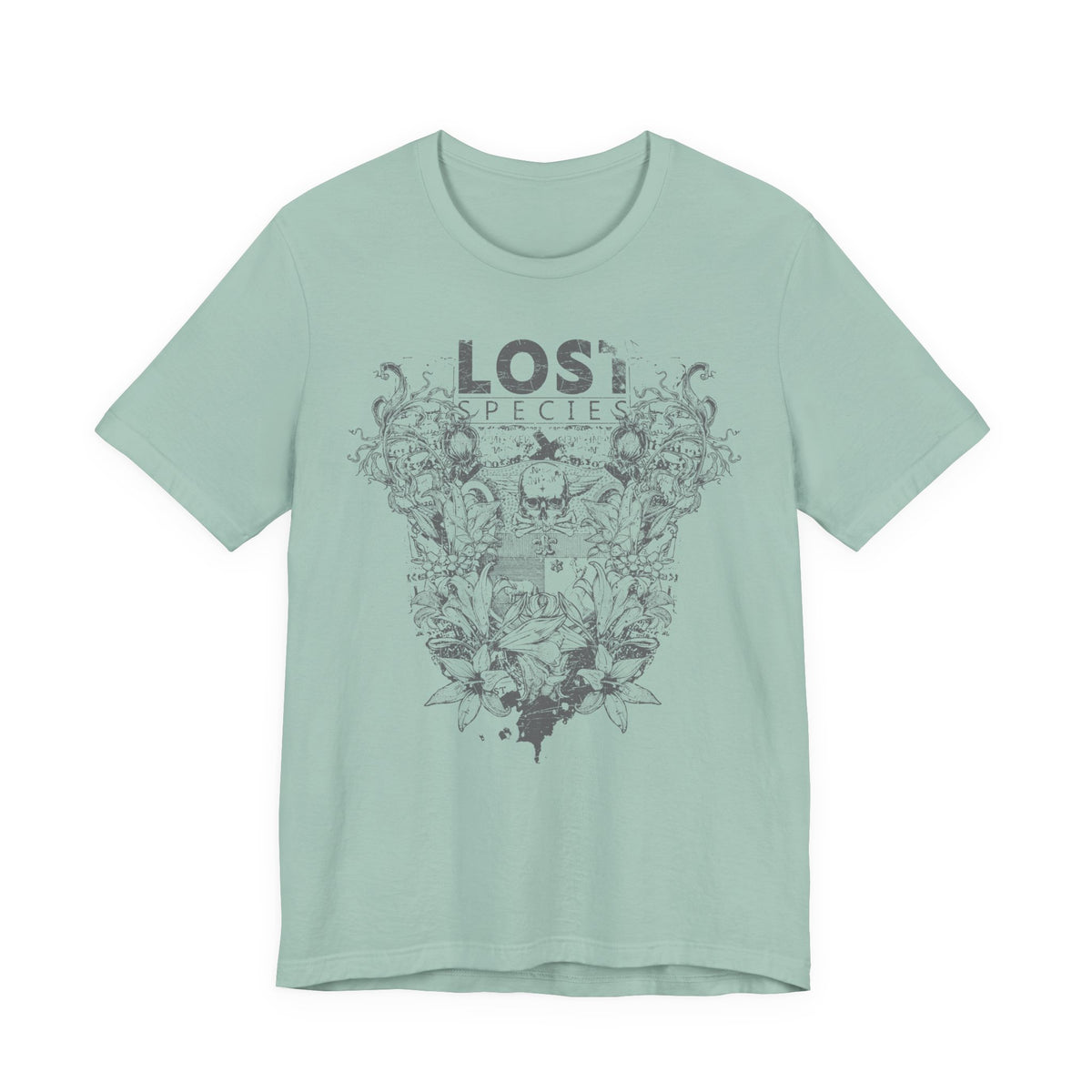 Lost Species Tee Floral Wildlife Illustration Rock Band T-Shirt A-7