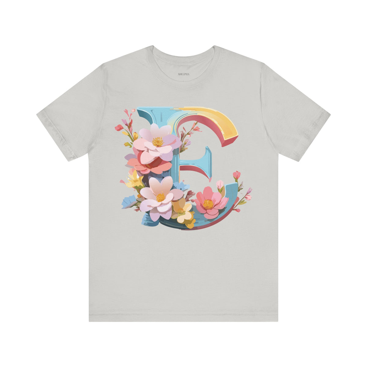 Letter E Graphic Unisex Cotton Bella+Canvas Tee with Art Letter Design