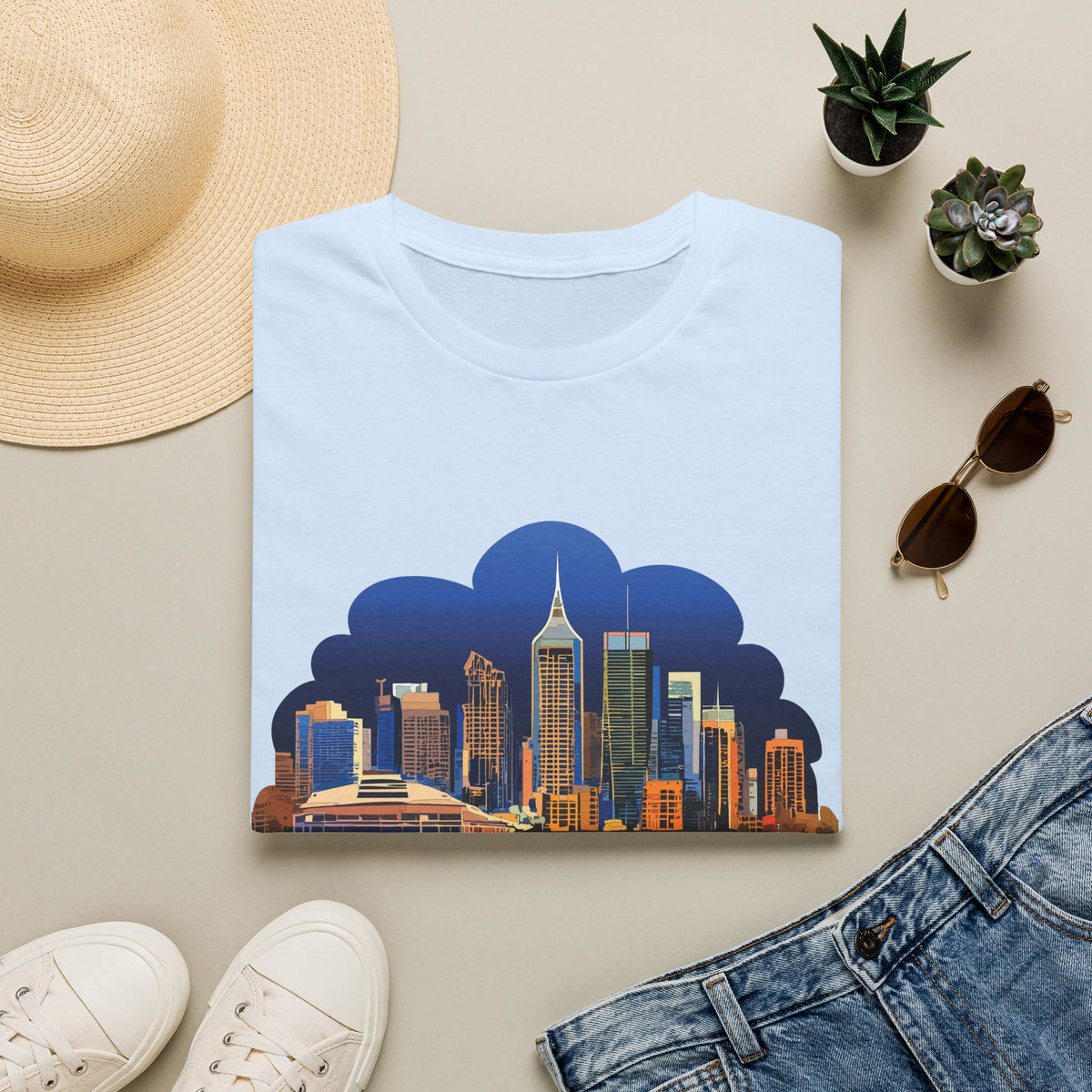 Melbourne Skyline T-Shirt | Cityscape Illustration