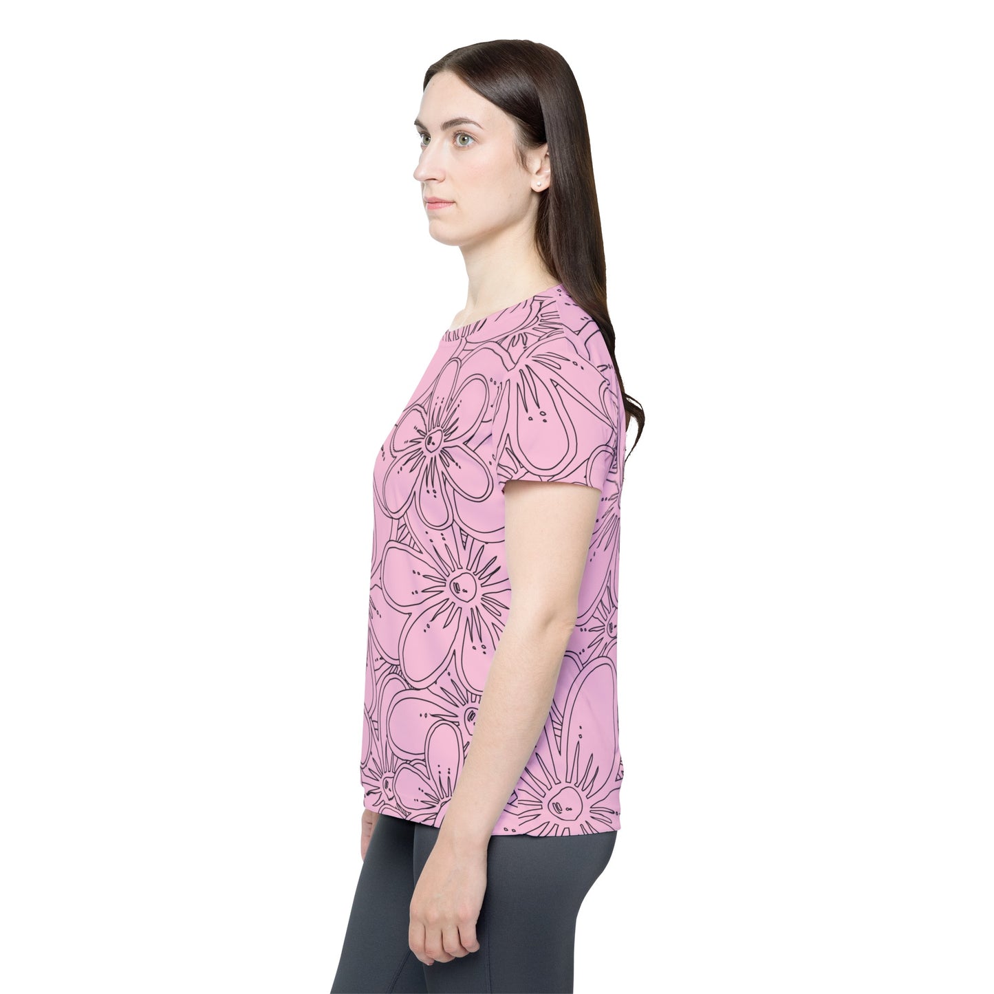 Poly Jersey Tee Shirt with floral prints