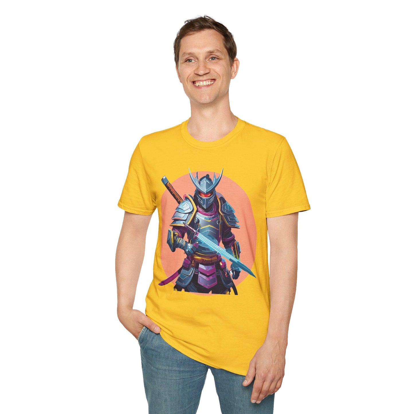 Samurai Shirt Unisex Tee Gildan Softstyle 64000 One Hundred Percent Ring Spun Cotton Comfort