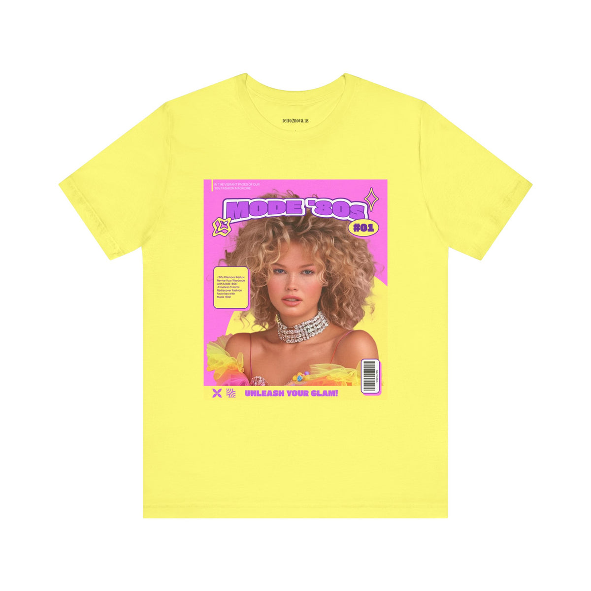 Magazine Cover Graphic Unisex Cotton Bella+Canvas Tee with Retro Poster ab31