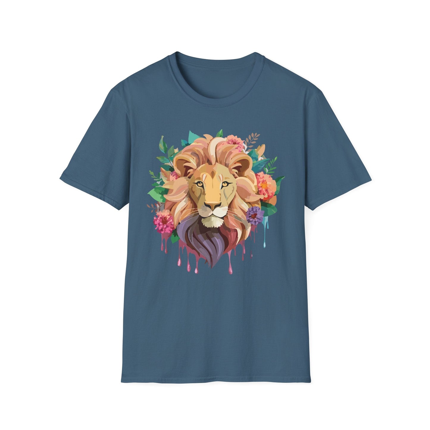 Lion Shirt Unisex Softstyle Tee 100 Percent Ring Spun Cotton Animal Print