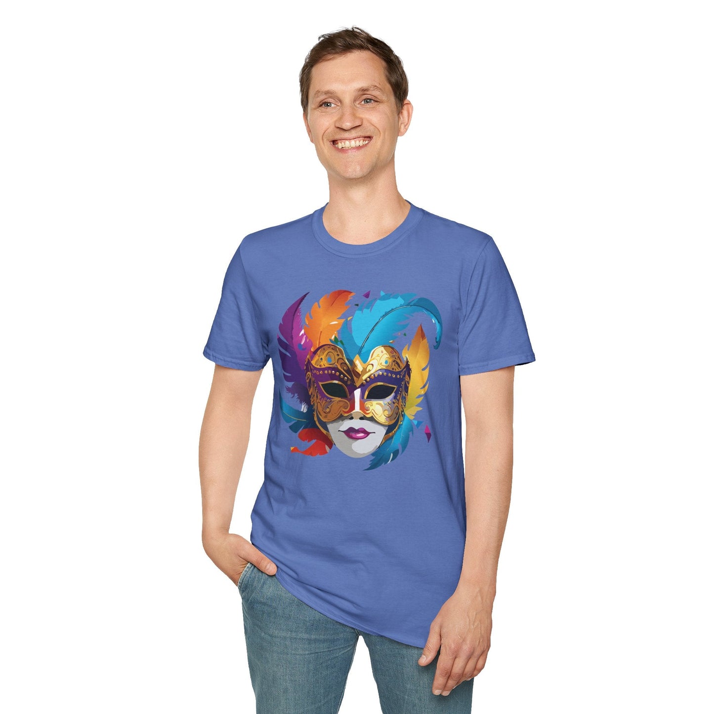 Mask Graphic Unisex Cotton Masquerade Design Artwork Tee 29