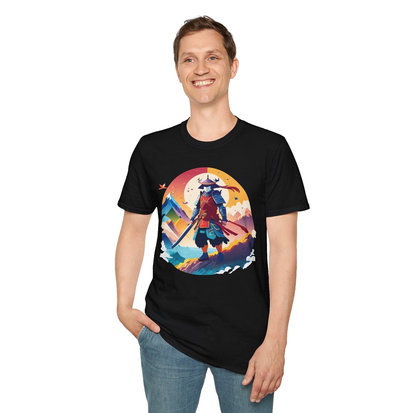 Samurai T Shirt Unisex Softstyle Gildan 64000 100 Percent Ring Spun Cotton Tee For Everyday Wear