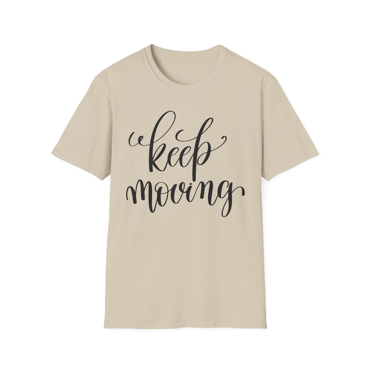 Keep Moving T-Shirt Unisex Cotton Short Sleeves Inspirational Script Workout Tee