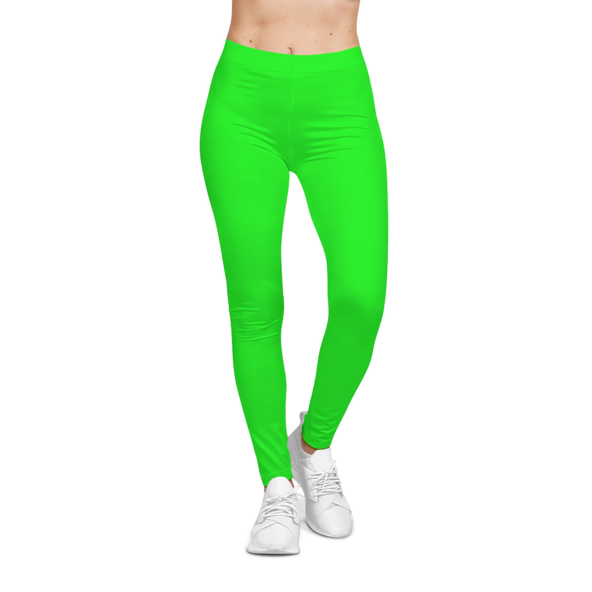 Lime Color Women's Poly-Span Casual Leggings XS-2XL