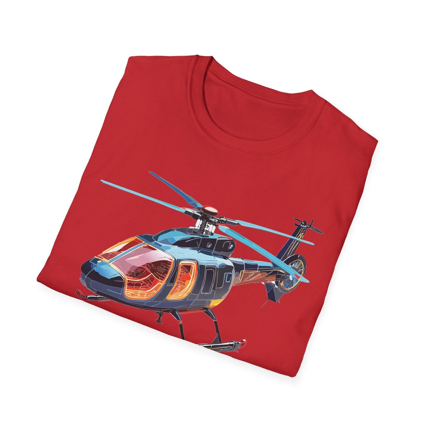Chopper Helicopter Graphic Unisex Cotton Softstyle Short Sleeve Tee 6