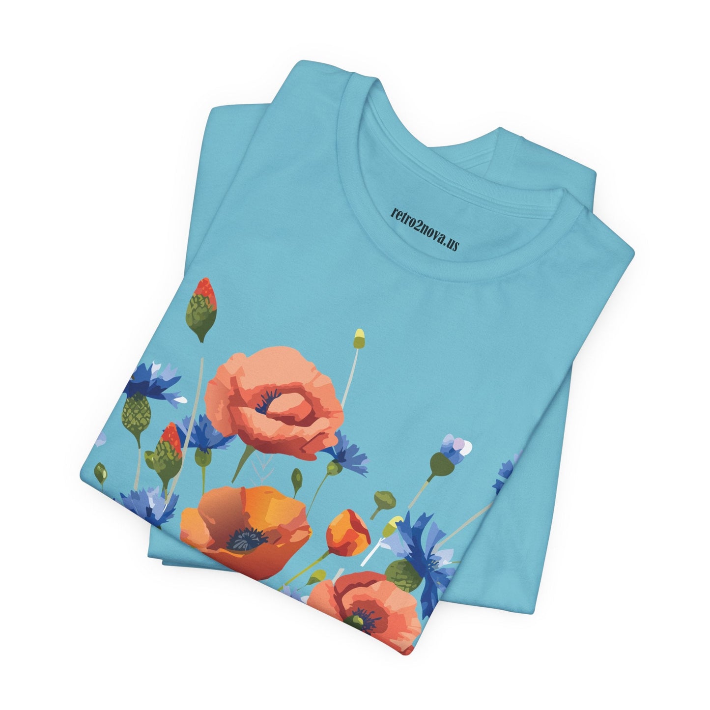 Unisex Floral Shirt Floral Print Tee Lightweight Breathable Fabric Short Sleeve Casual Wear