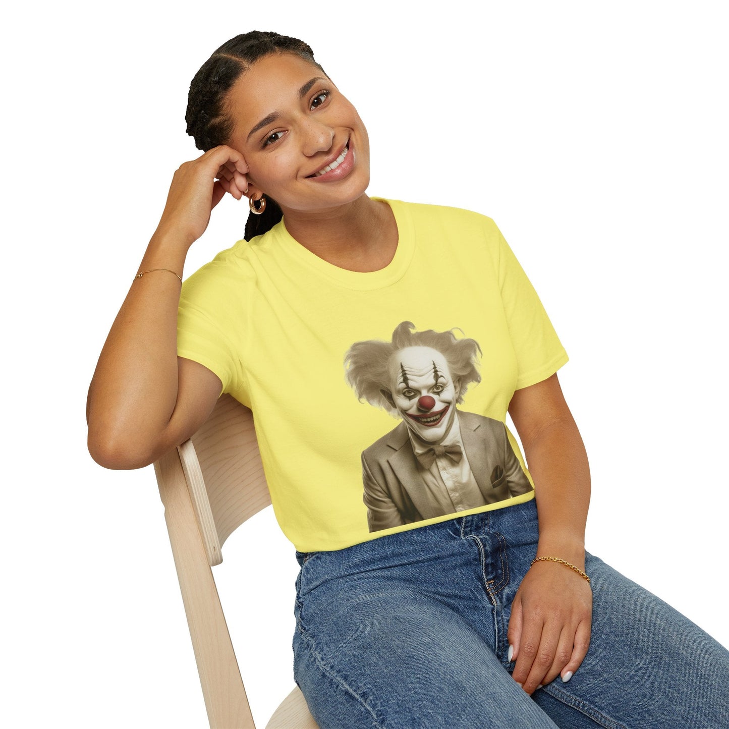 Unisex Clown Shirt Funny Man Circus Tee Softstyle 64000 Cotton Gildan Tee Lightweight Breathable