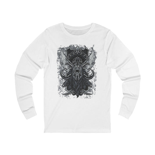 Creepy11 Unisex Skull Long Sleeve Tee, Skull Jersey Shirt, Skeleton T-Shirts with Long Sleeves, Skeleton Art Design Tees