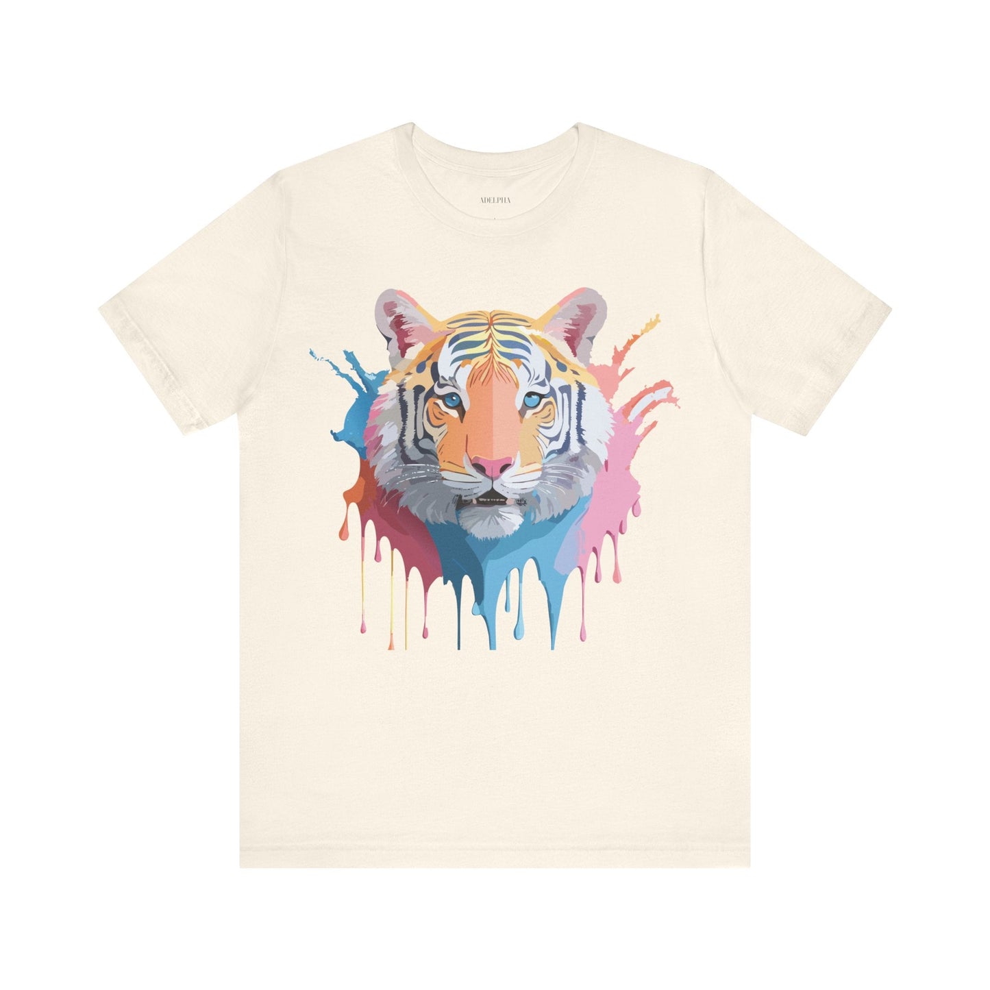 Tiger Graphic Tee Unisex Short Sleeve Shirt With Vintage Inspired Adelpha Artwork