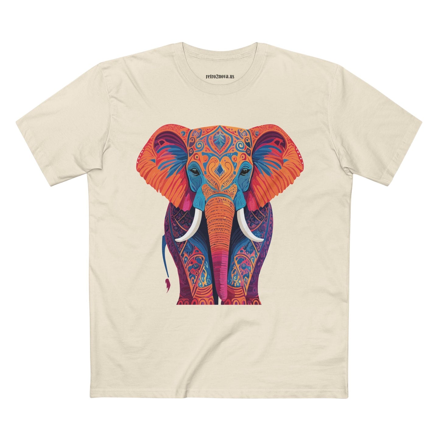 Unisex Elephant Shirt Premium Cotton Tee With Original Art Design By Retro2Nova Soft Breathable Everyday Comfort