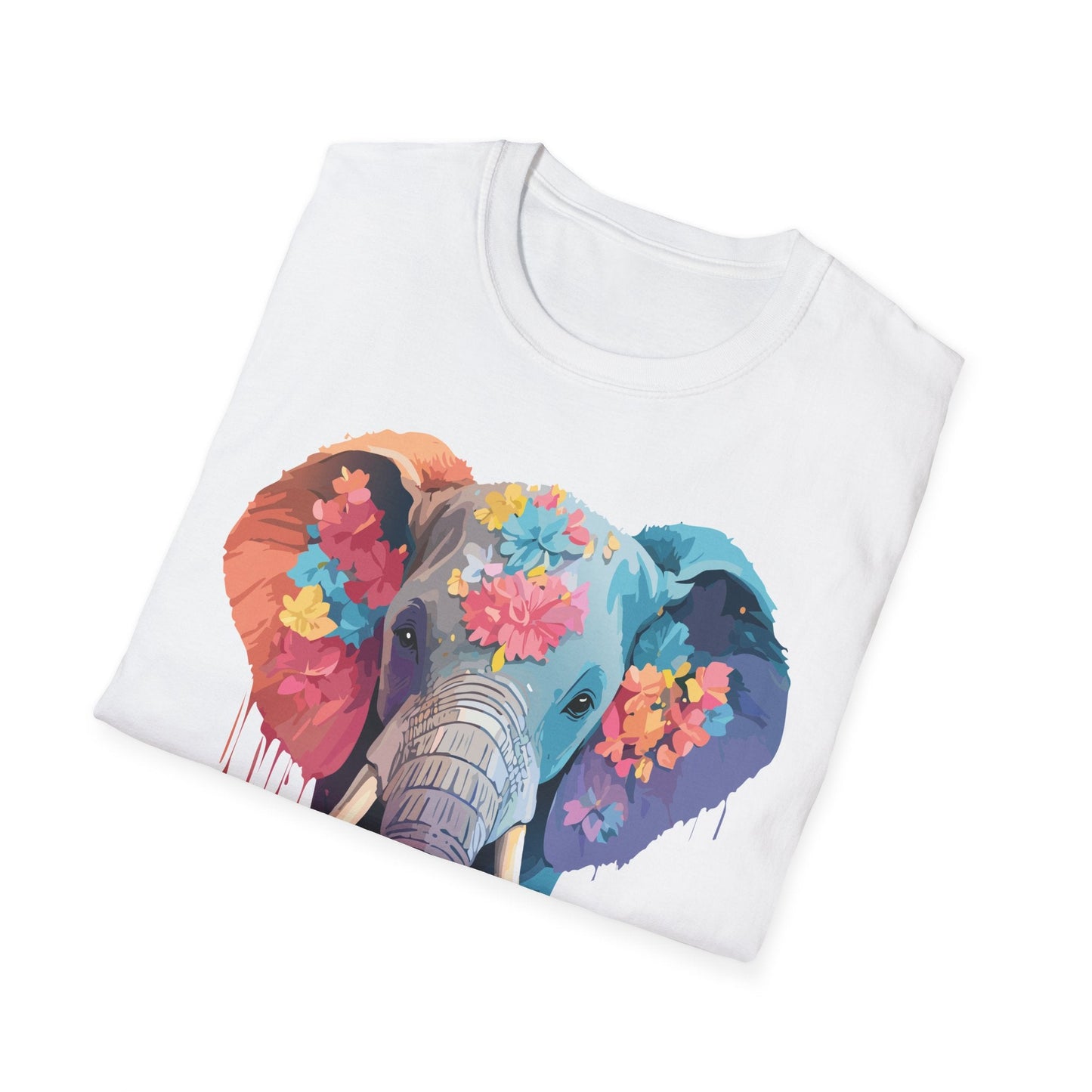Unisex Elephant T Shirt Gildan SoftStyle 64000 100 Percent Ring Spun Cotton Tee Shirt
