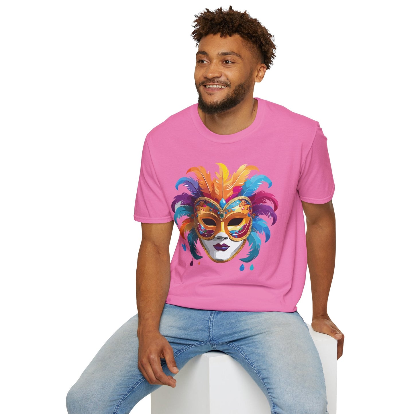 Mask Graphic Unisex Cotton Masquerade Design Artwork Tee 28