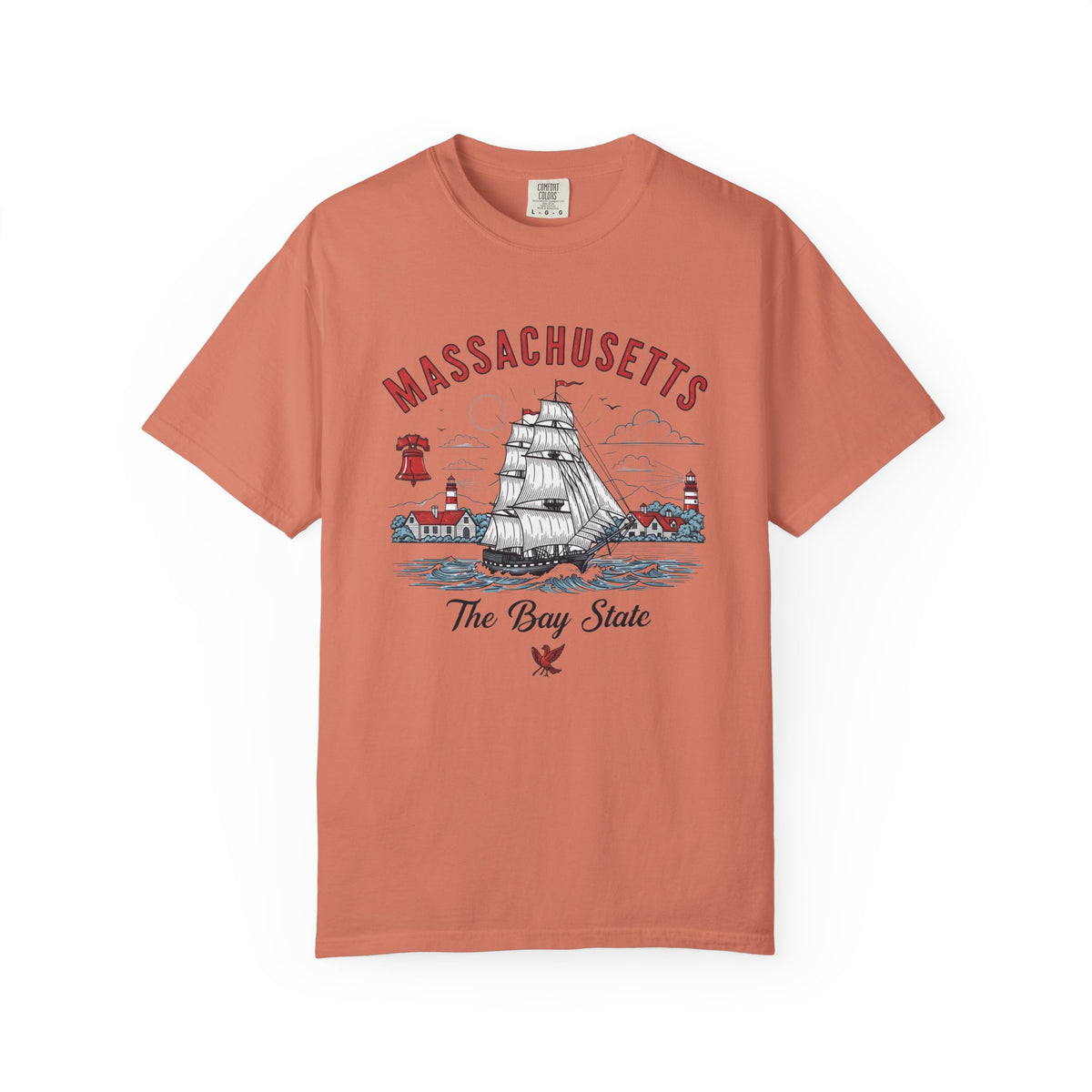 Massachusetts State Vintage Travel Tourist Graphic Tee Unisex 100 Cotton Comfort Colors T-Shirt