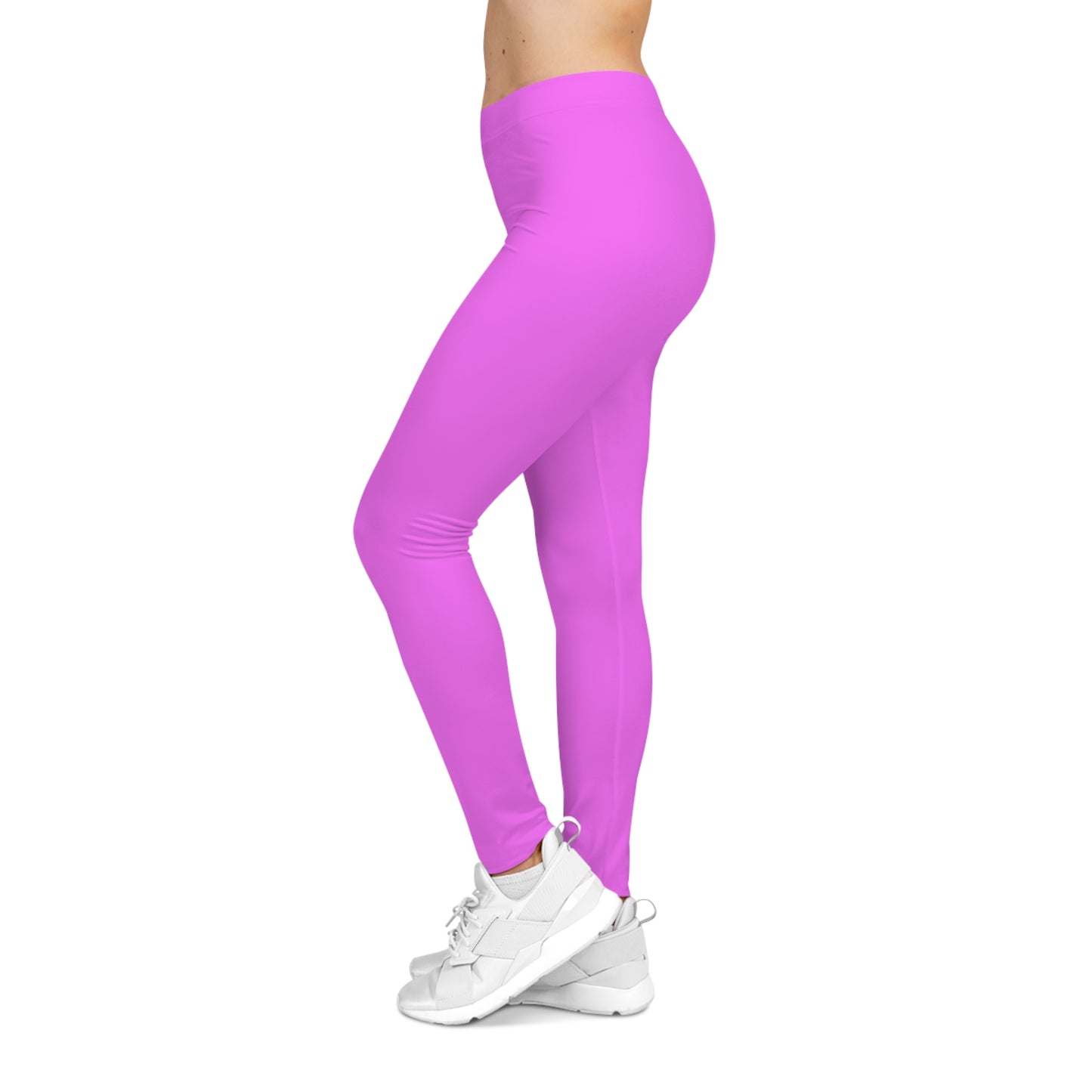 Bright Peony Color Women's Poly-Span Casual Leggings XS-2XL