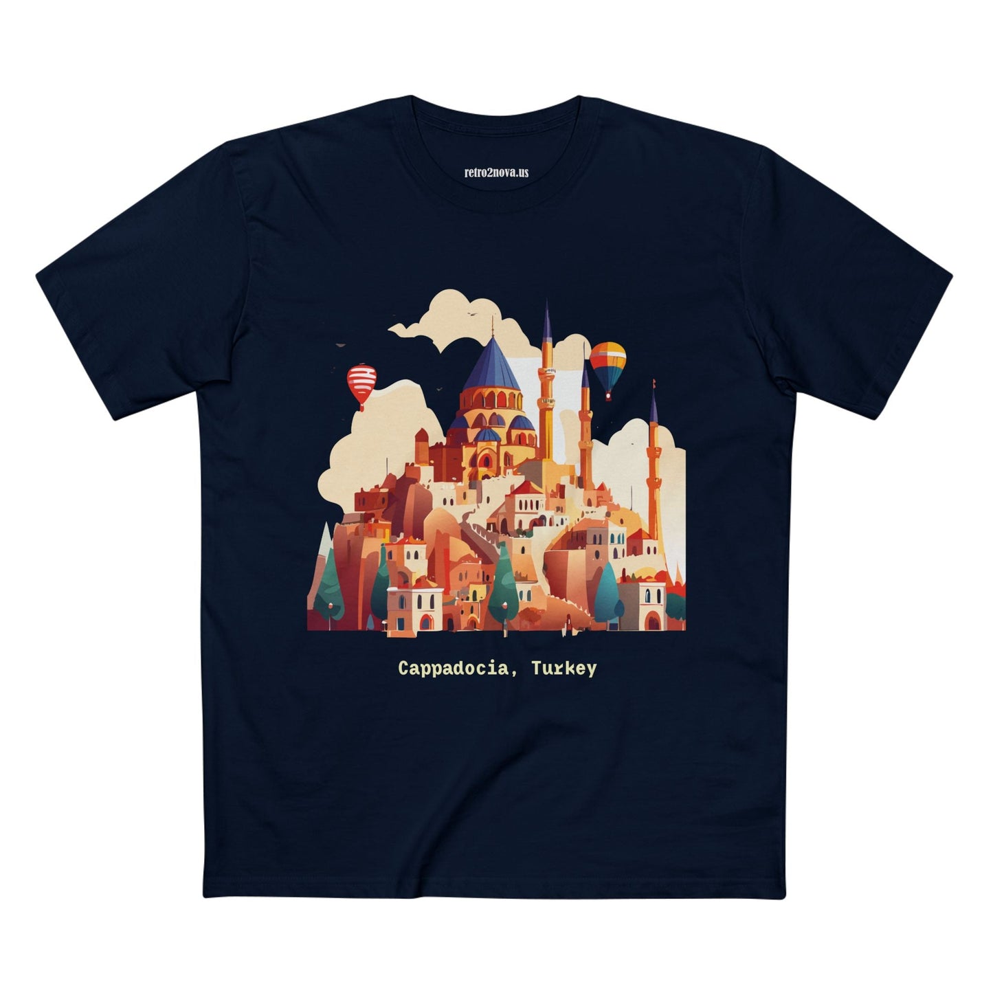 Travel Shirt Cappadocia Unisex Premium Cotton Tee With Original Art Design TT5 Art Collection
