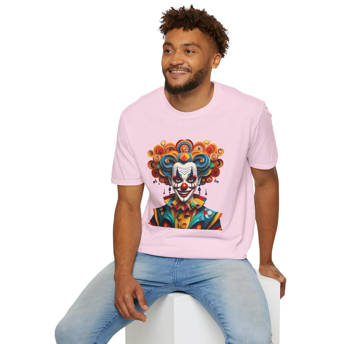 Unisex Clown T Shirt Funny Man Circus Shirt Softstyle Gildan 64000 Short Sleeve Tee