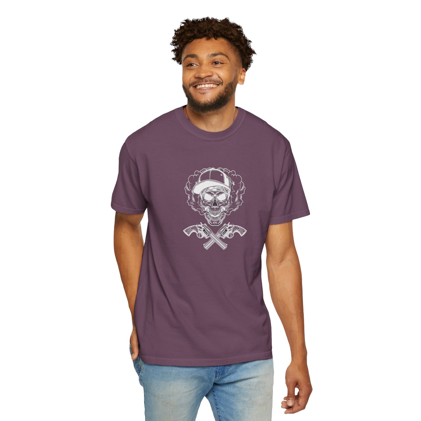 Unisex Cotton Tee Shirt with Skull