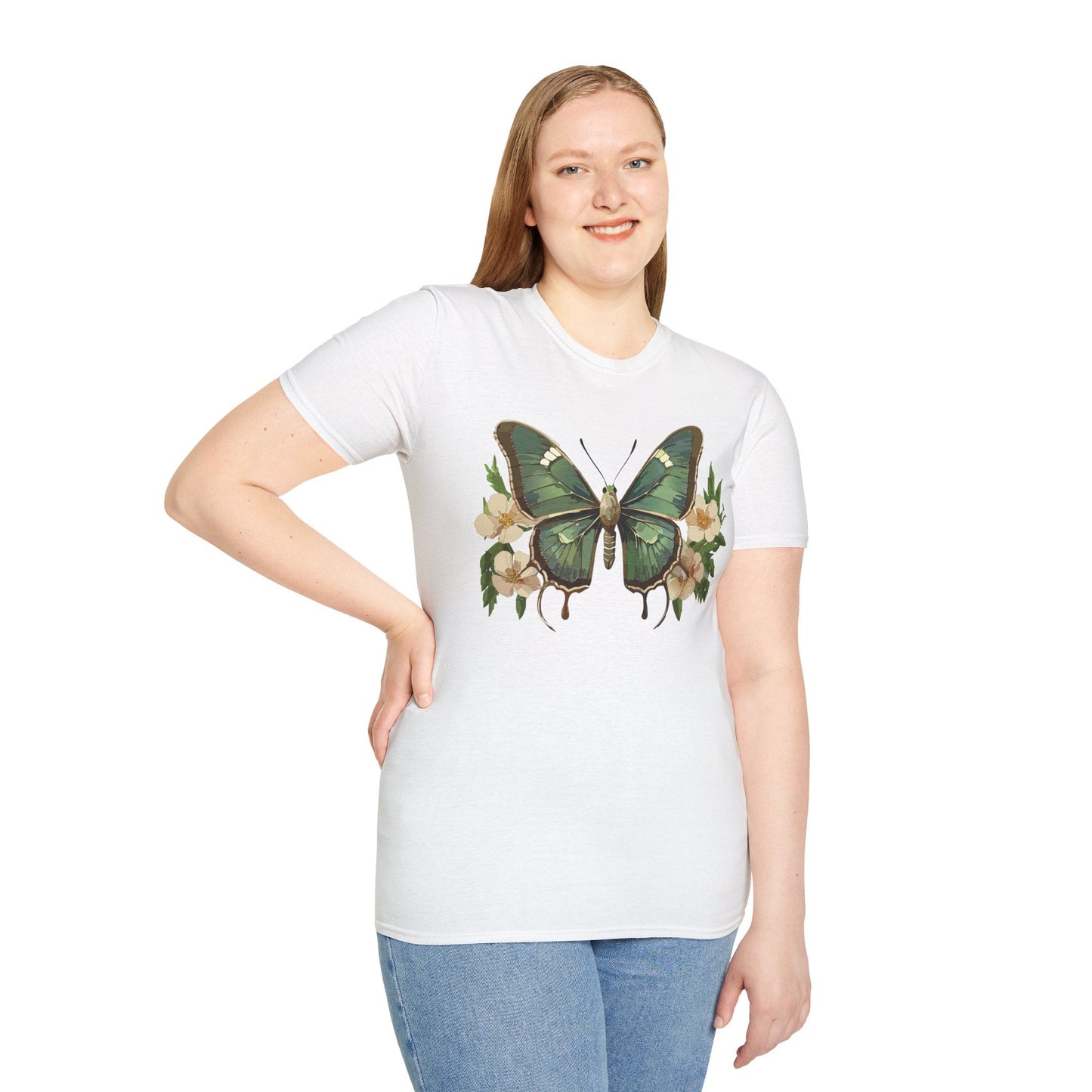 Butterfly Shirt Monarch Style Unisex T Shirt Gildan Softstyle 64000 100 Percent Ring Spun Cotton