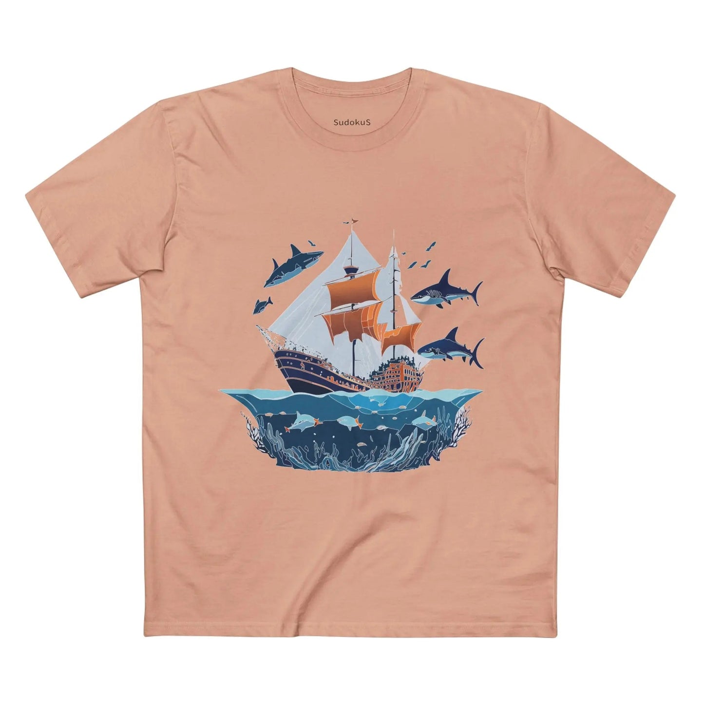 Ocean Coast Graphic Unisex 100 Cotton Staple Tee 32