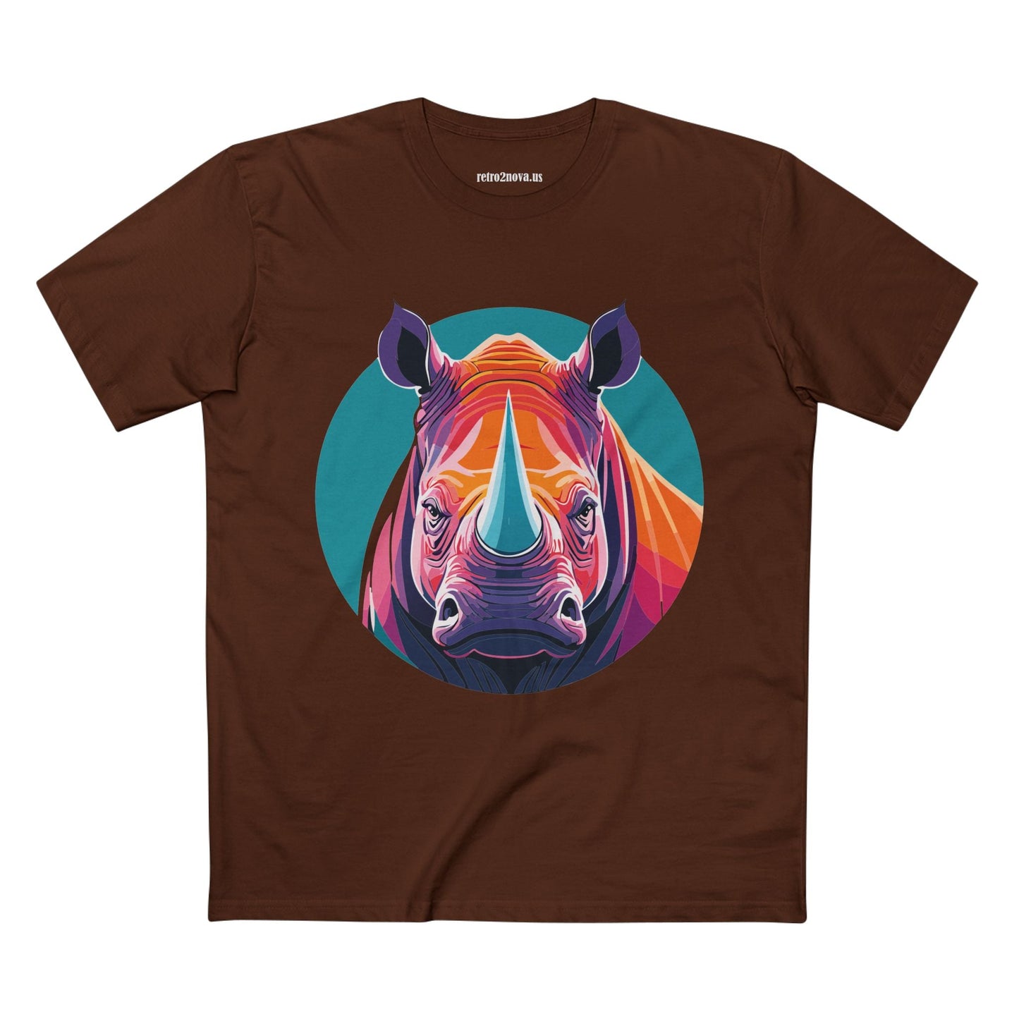 Rhino Animal Shirt Unisex Premium Cotton Tee With Original Art Design From Retro2Nova Art Collection Edition