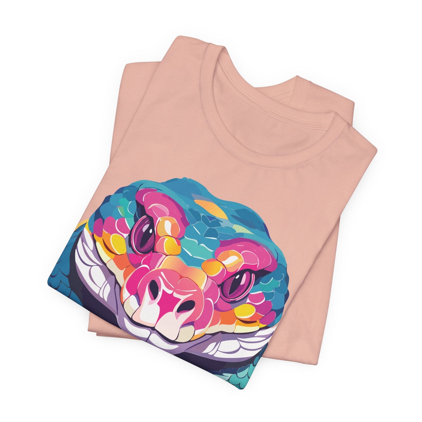 Unisex Animal Tee Shirt With Art Design, Wild Animals Short Sleeve Graphic Tee For Everyday Wear