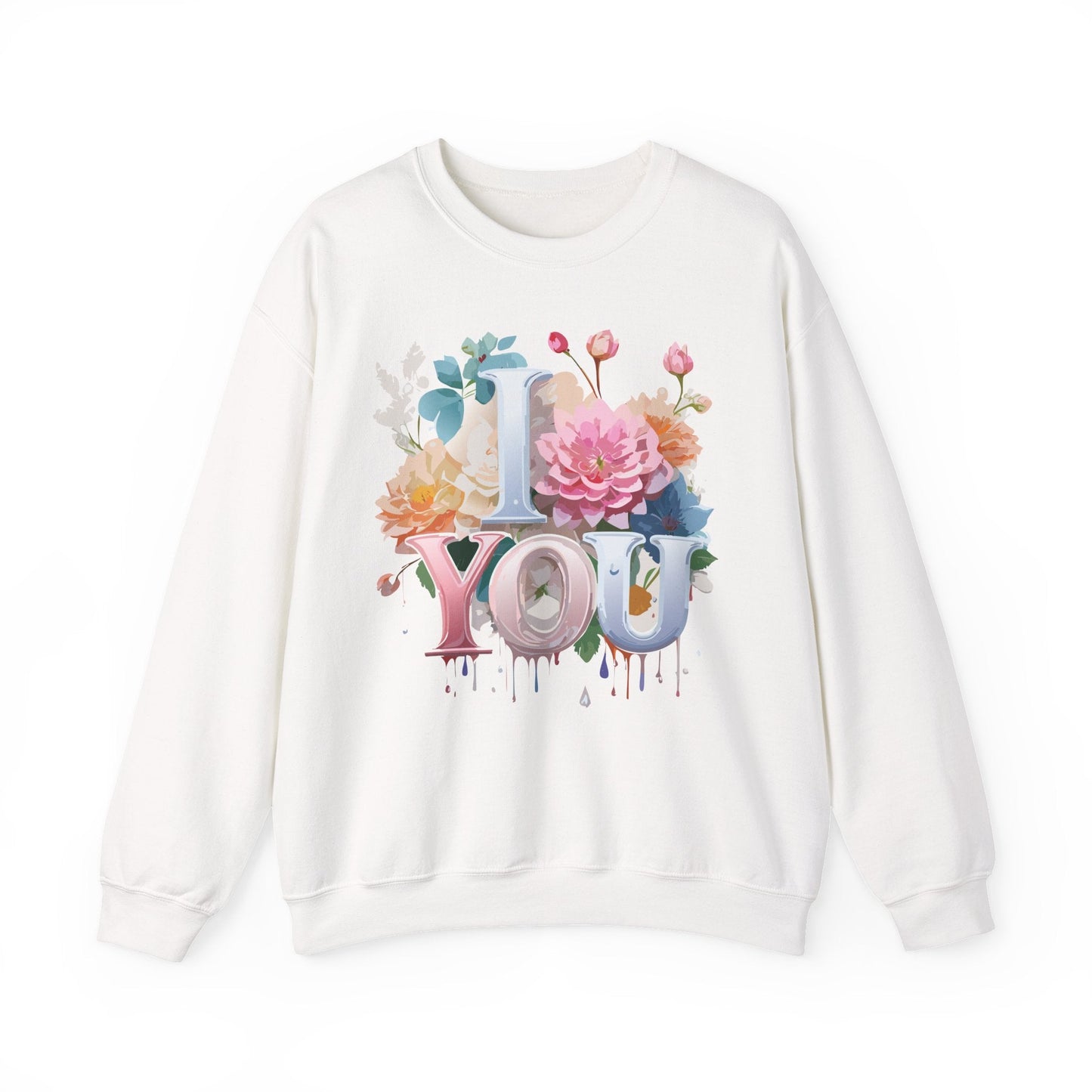 Floral Love Sweatshirt Valentines Day Unisex Crewneck Cozy Flower Design For All Season Wear