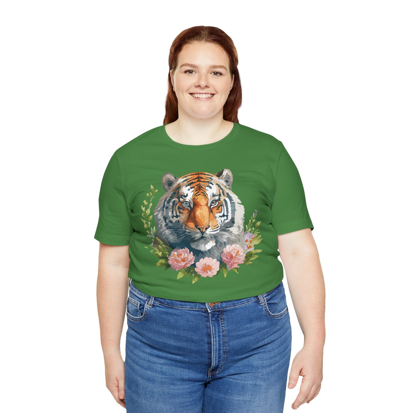 Floral Tiger Shirt, Animal Shirt, Tiger Tee, Unisex Tee, Floral T-shirt, T-Shirt with Animal