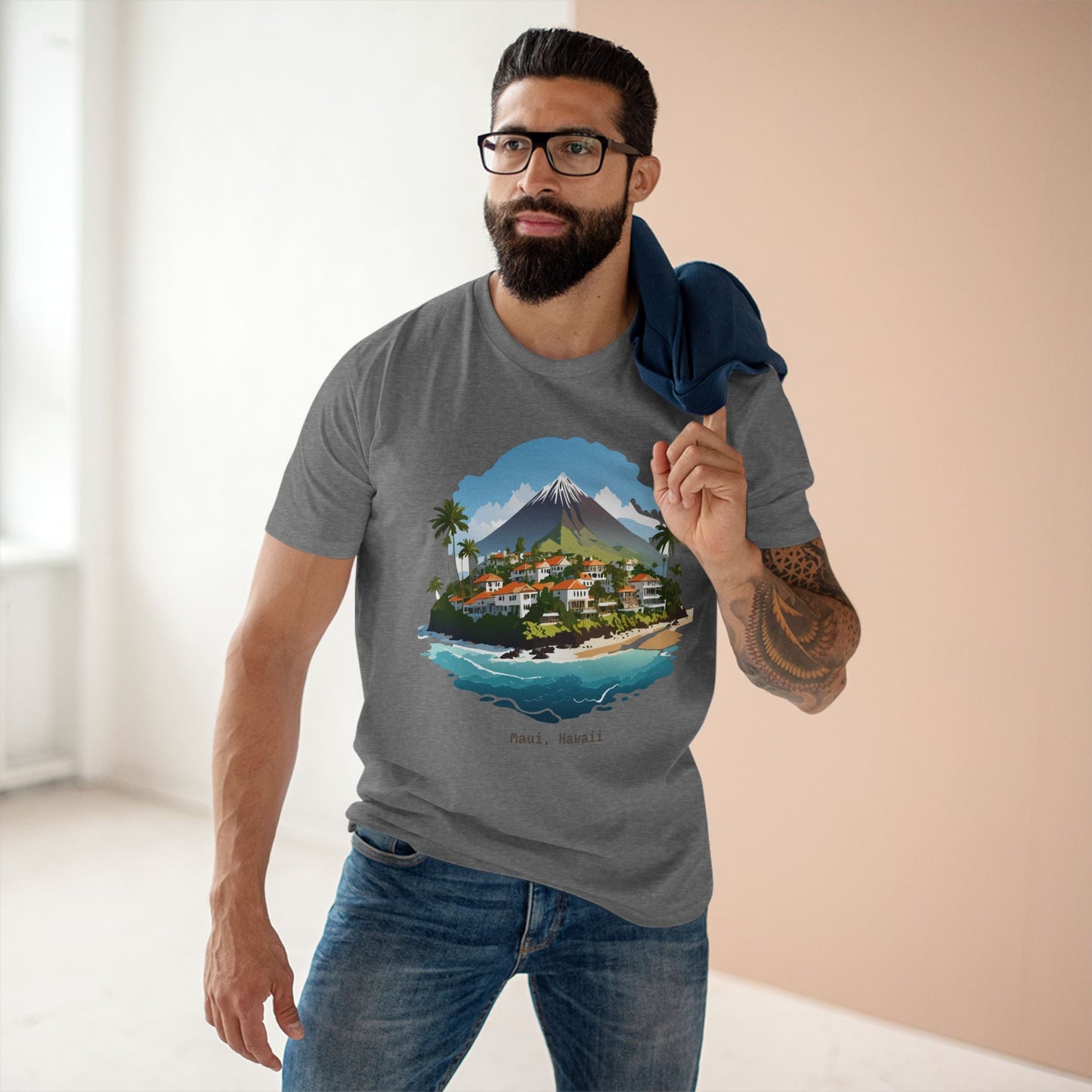 Retro2Nova Travel Shirt Unisex Premium Cotton Tee With Original Hawaii Art Design Art Collection