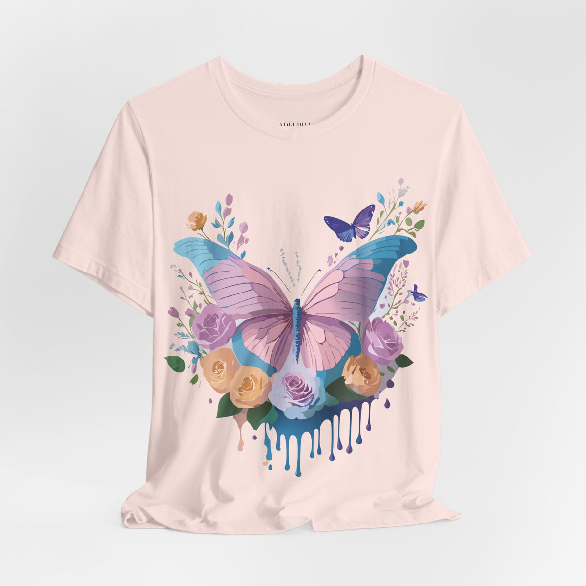 Butterfly Graphic Unisex Cotton Bella+Canvas Tee with Art Design n110