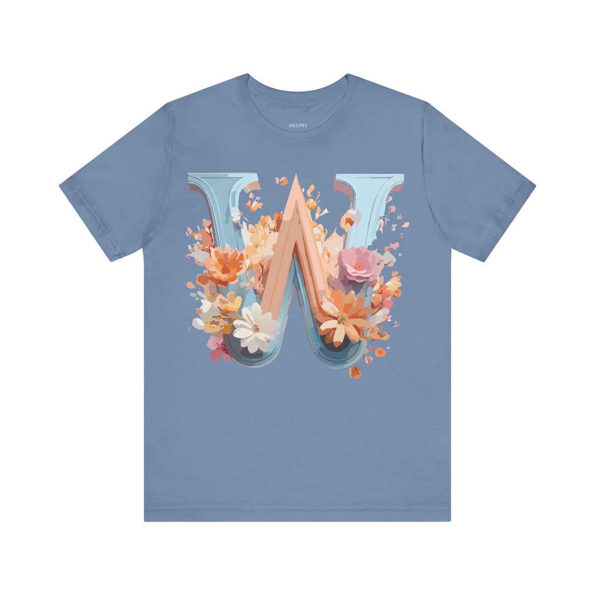 Letter W Graphic Unisex Cotton Bella+Canvas Tee with Art Letter Design