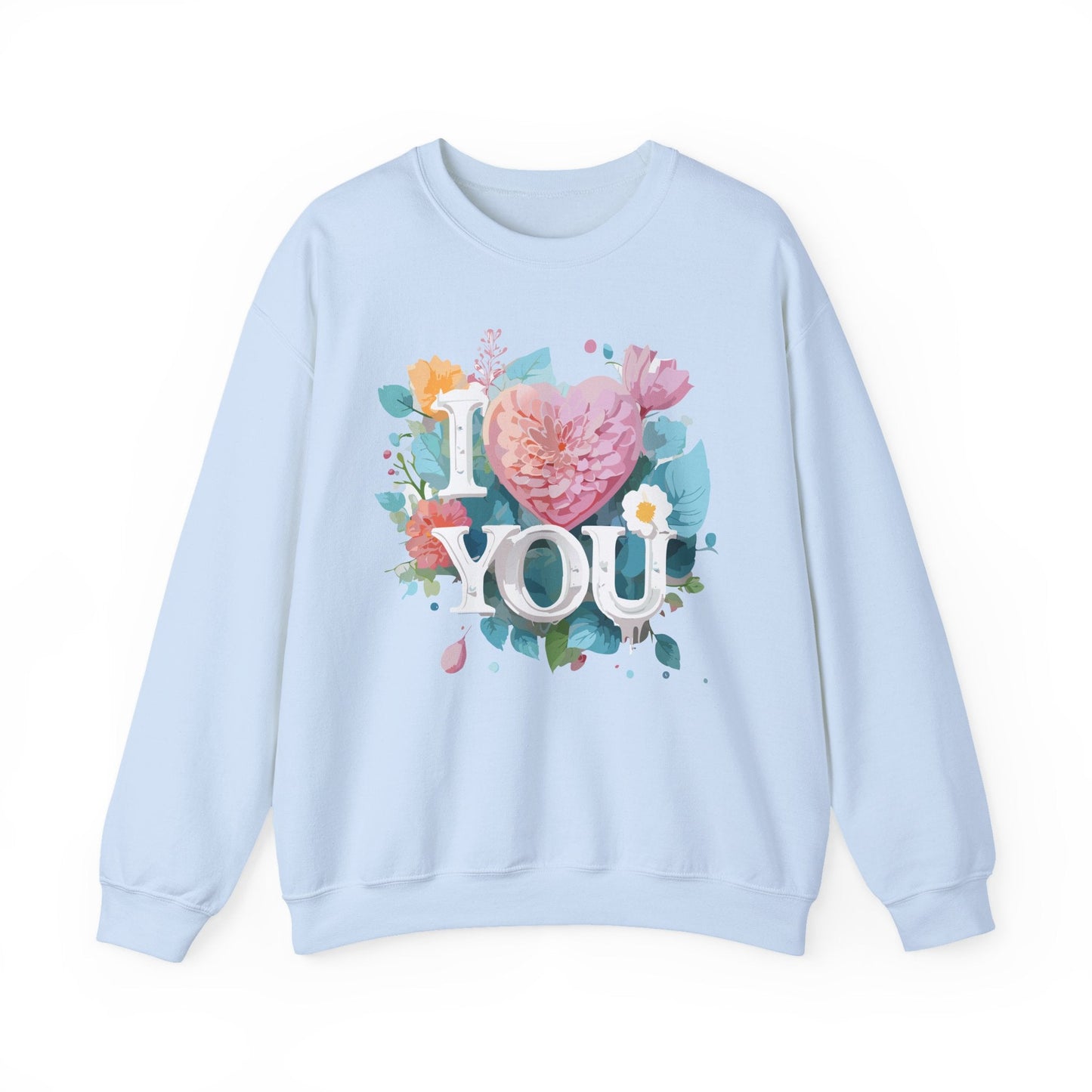 Floral Love Sweatshirt Unisex Valentines Day Gift 50 50 Cotton Polyester Crewneck