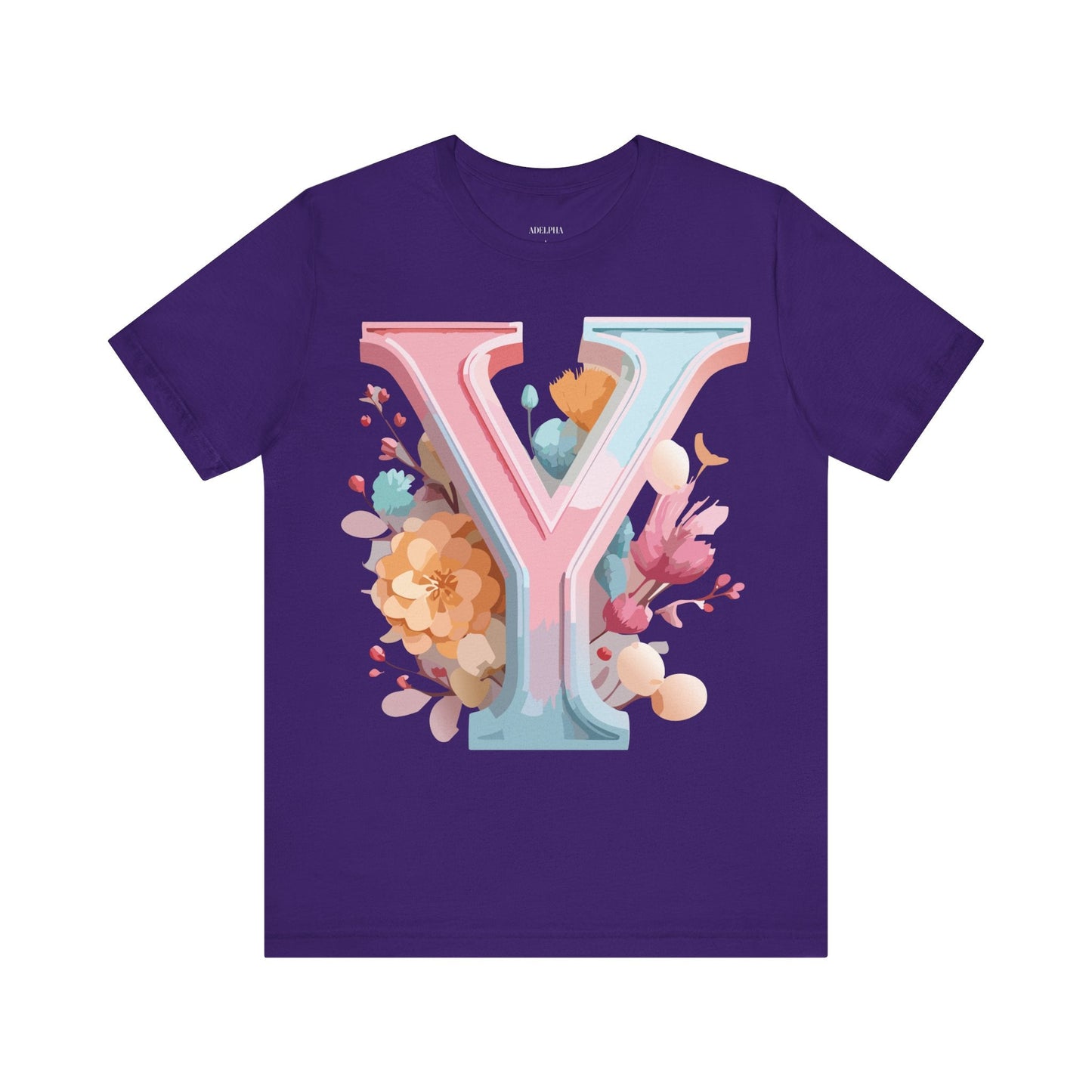 Letter Y Graphic Tee Unisex Short Sleeve Vintage Inspired Artwork Adelpha Premium