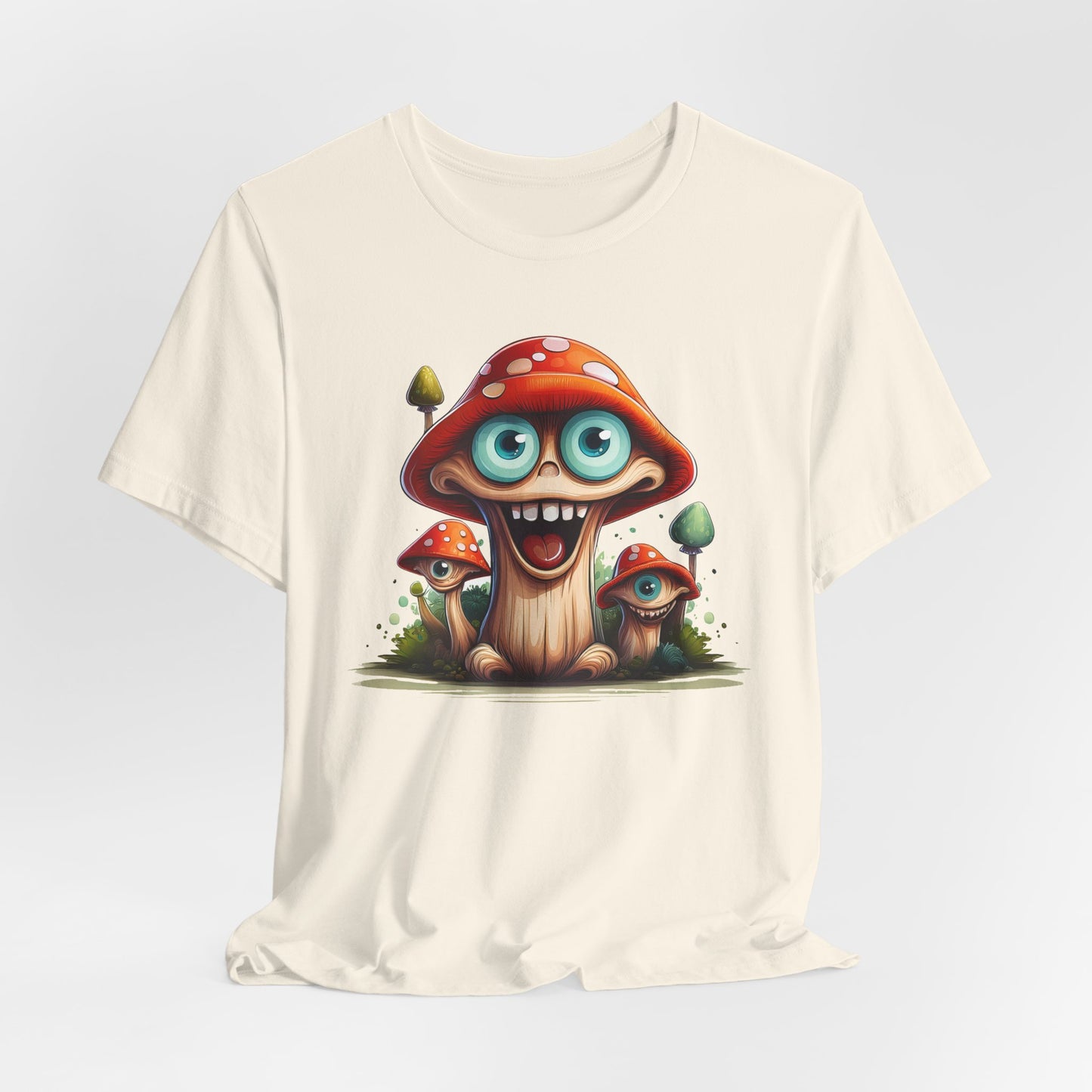 Cute Mushroom Graphic Tee, Fun Cartoon Shirt, Funny Mushroom Shirt, Cute Cartoon Tees, Graphic T-Shirt, Art Design T-Shirt