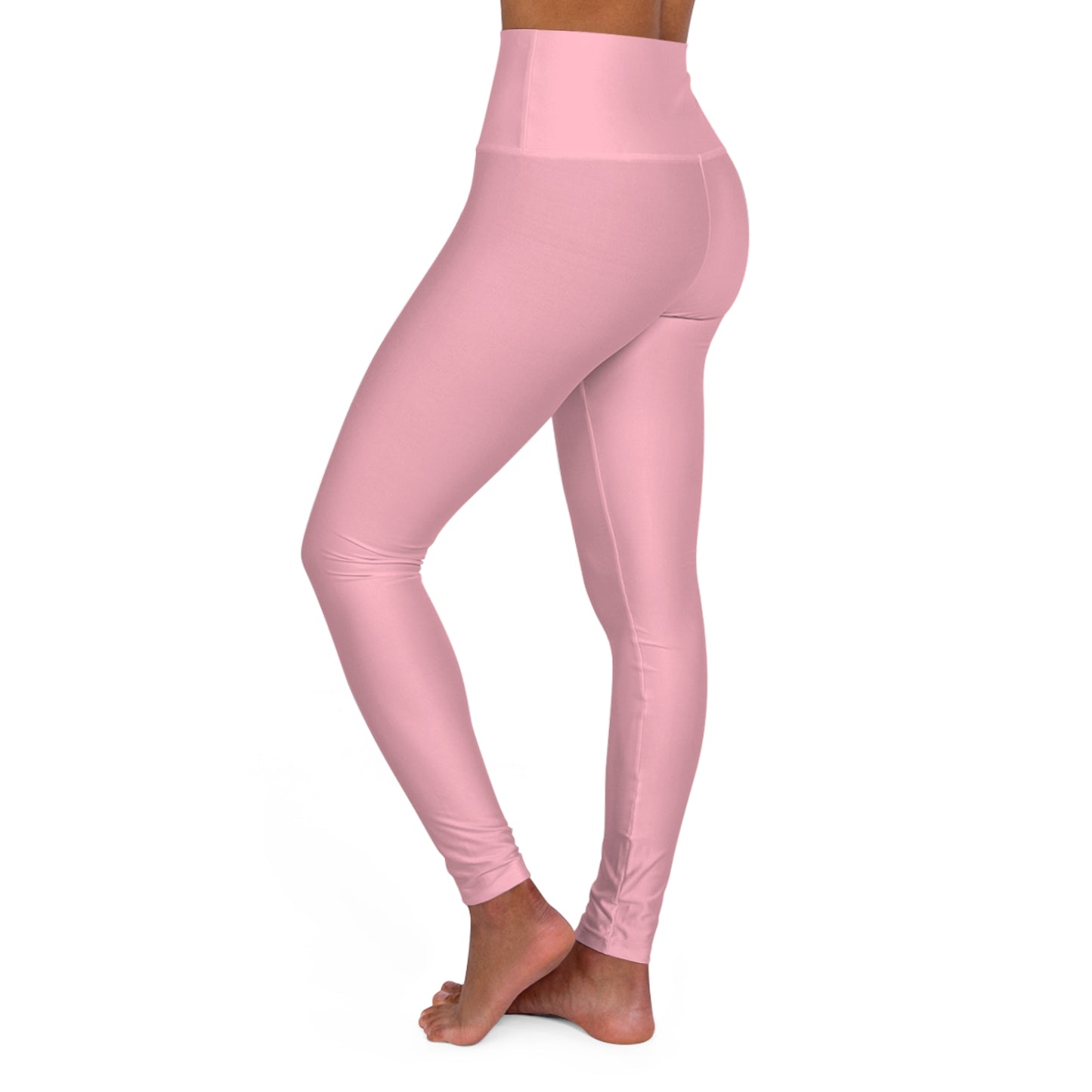 High-Waist Cherry Blossom Pink Yoga Leggings Women's Seamless Poly-Span Stretchy Pink Comfortable Activewear for Pilates Everyday Wear