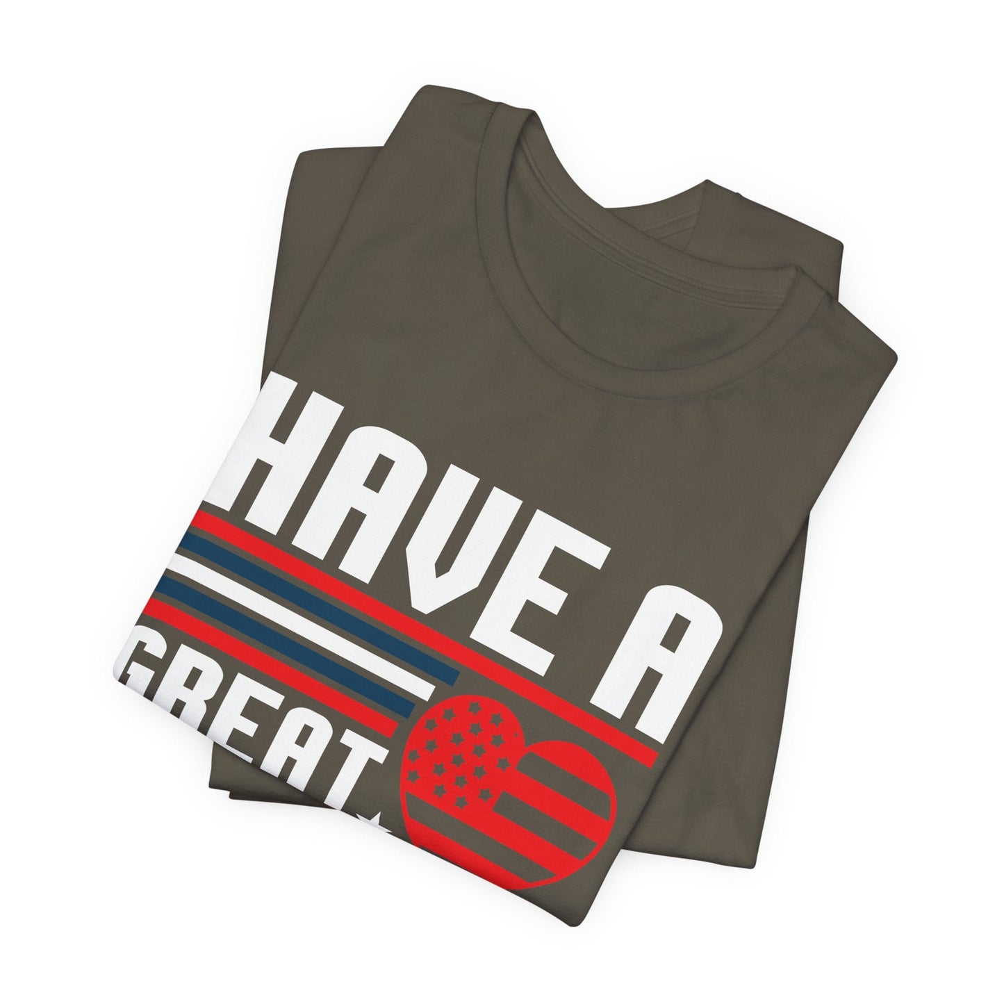 4th of July American Flag Graphic Unisex Cotton T-Shirt 020