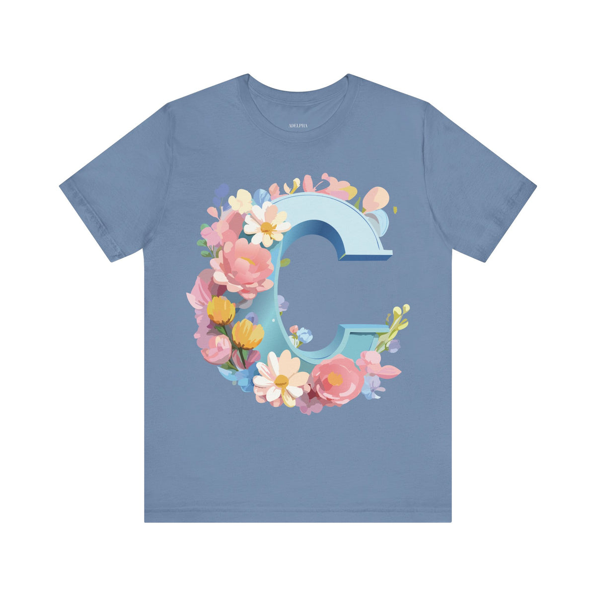 Letter C Graphic Unisex Cotton Bella+Canvas Tee with Art Letter Design