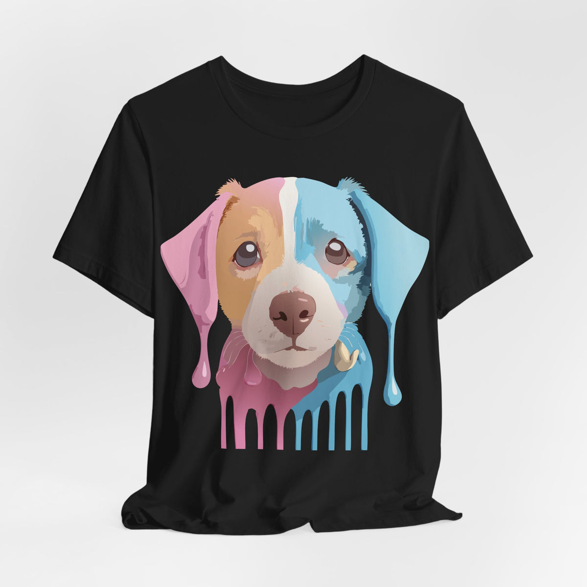 Dog Graphic Unisex Cotton Bella+Canvas Tee with Art Animal Design d08