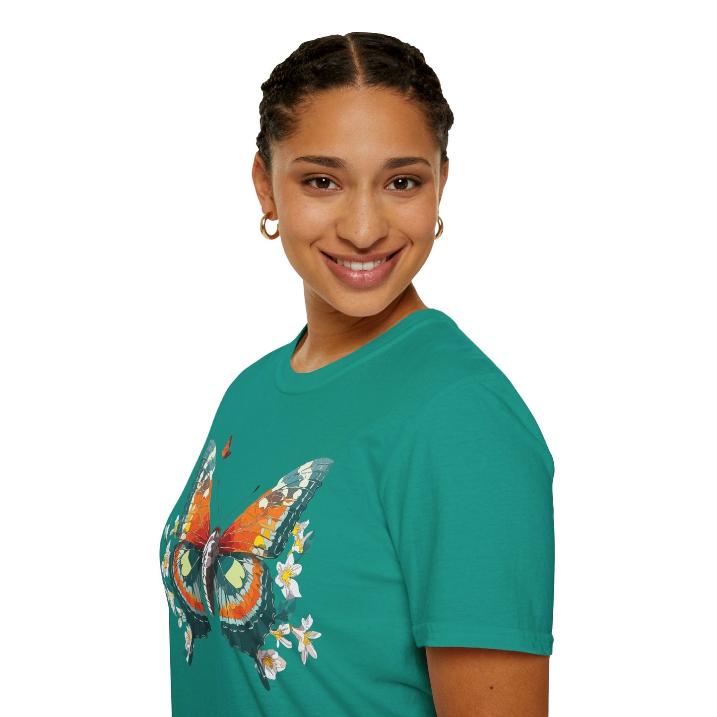 Butterfly T Shirt Unisex Softstyle Gildan 64000 100 Percent Ring Spun Cotton Monarch Tee