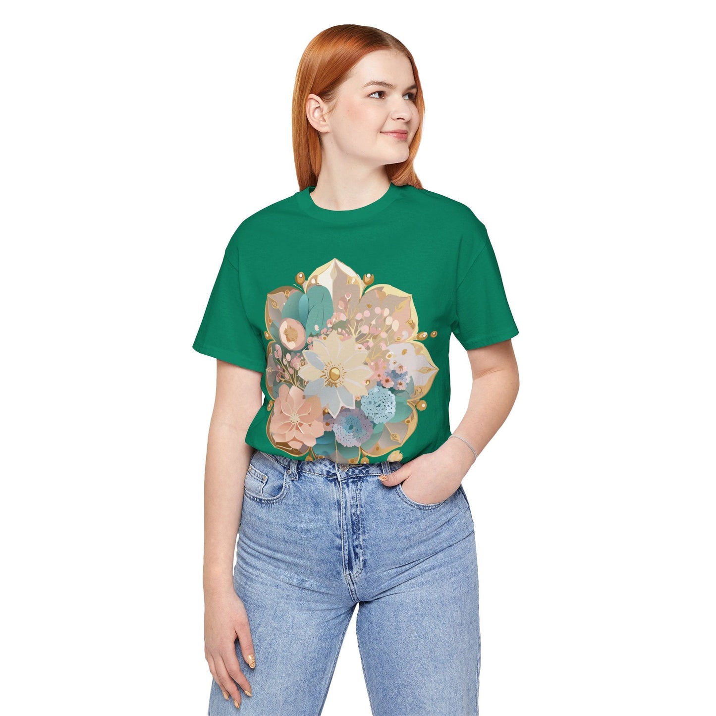 Mandala Graphic Unisex 100 Cotton Vintage Floral Artwork Tee 14