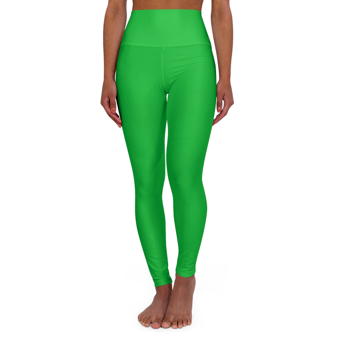 Jade Green Color High-Waist Yoga Leggings Women's Seamless Poly-Span Stretchy Pants XS-2XL
