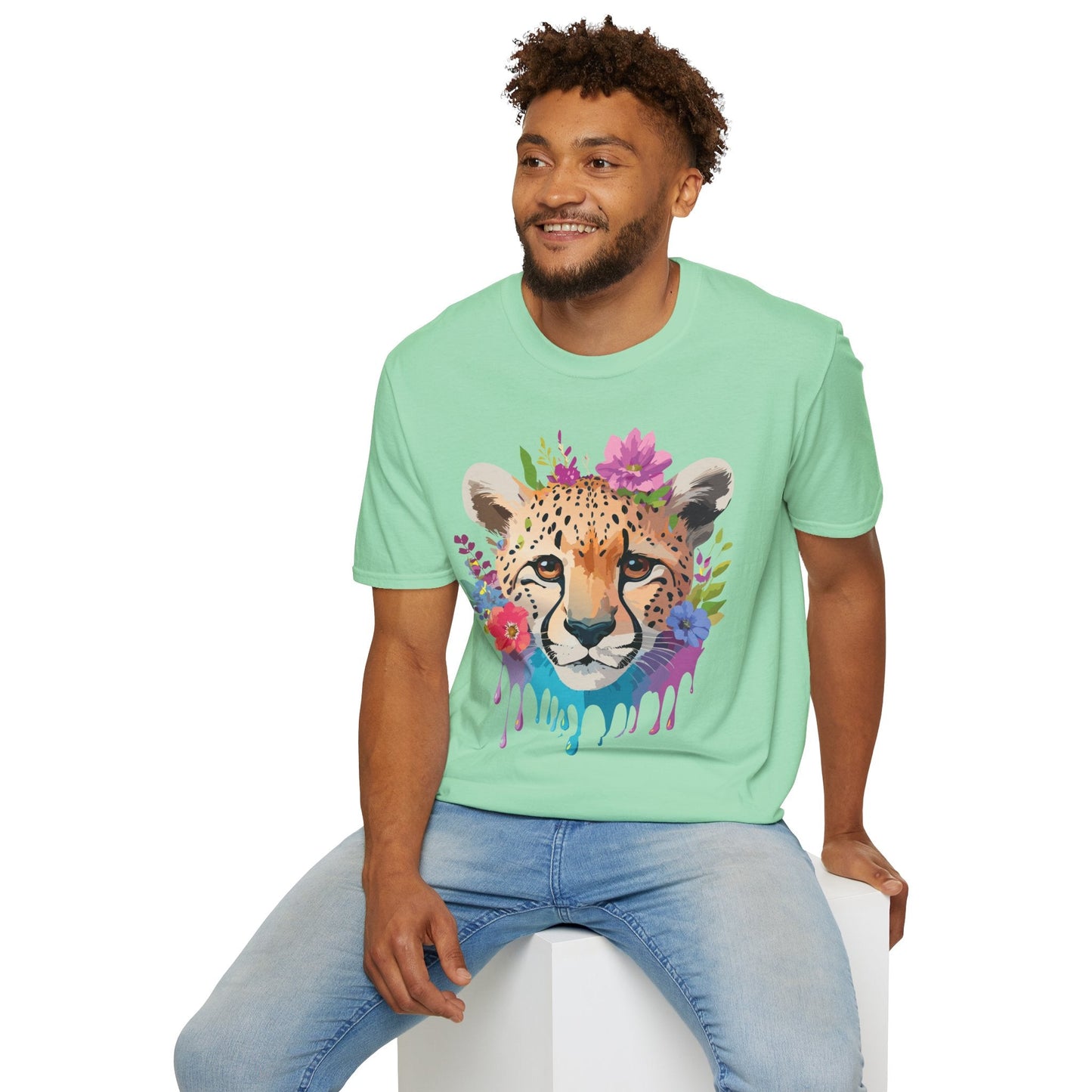 Cheetah Print Unisex Softstyle T Shirt Gildan 64000 Tee For Everyday Comfort