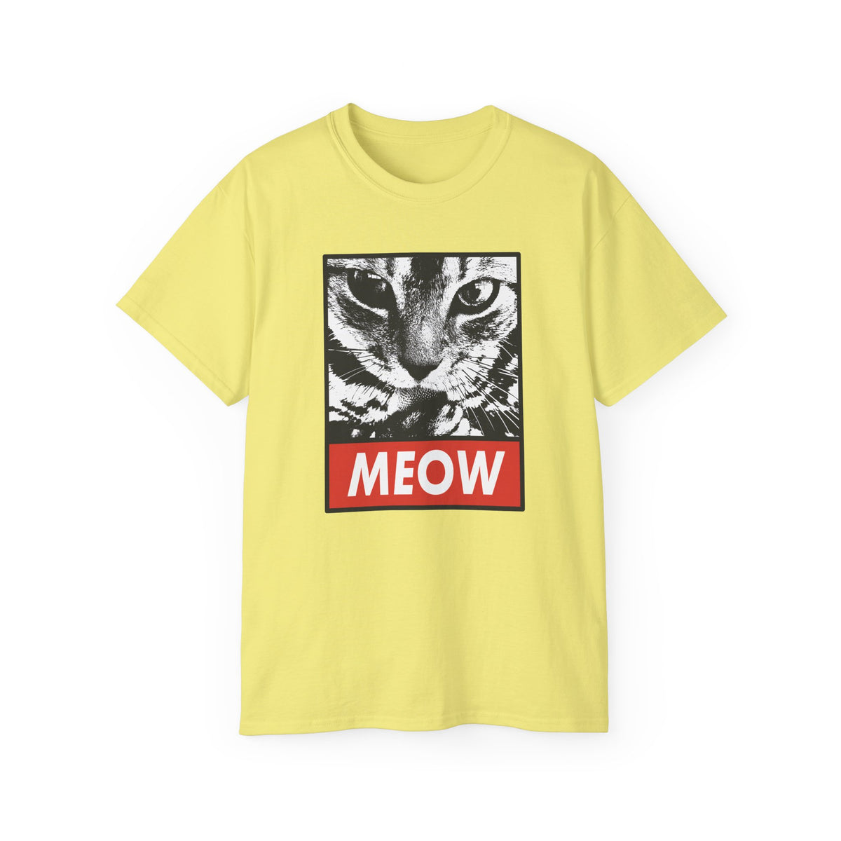 MEOW Cat Face Tee | Retro Pop Art Cat Graphic T-Shirt