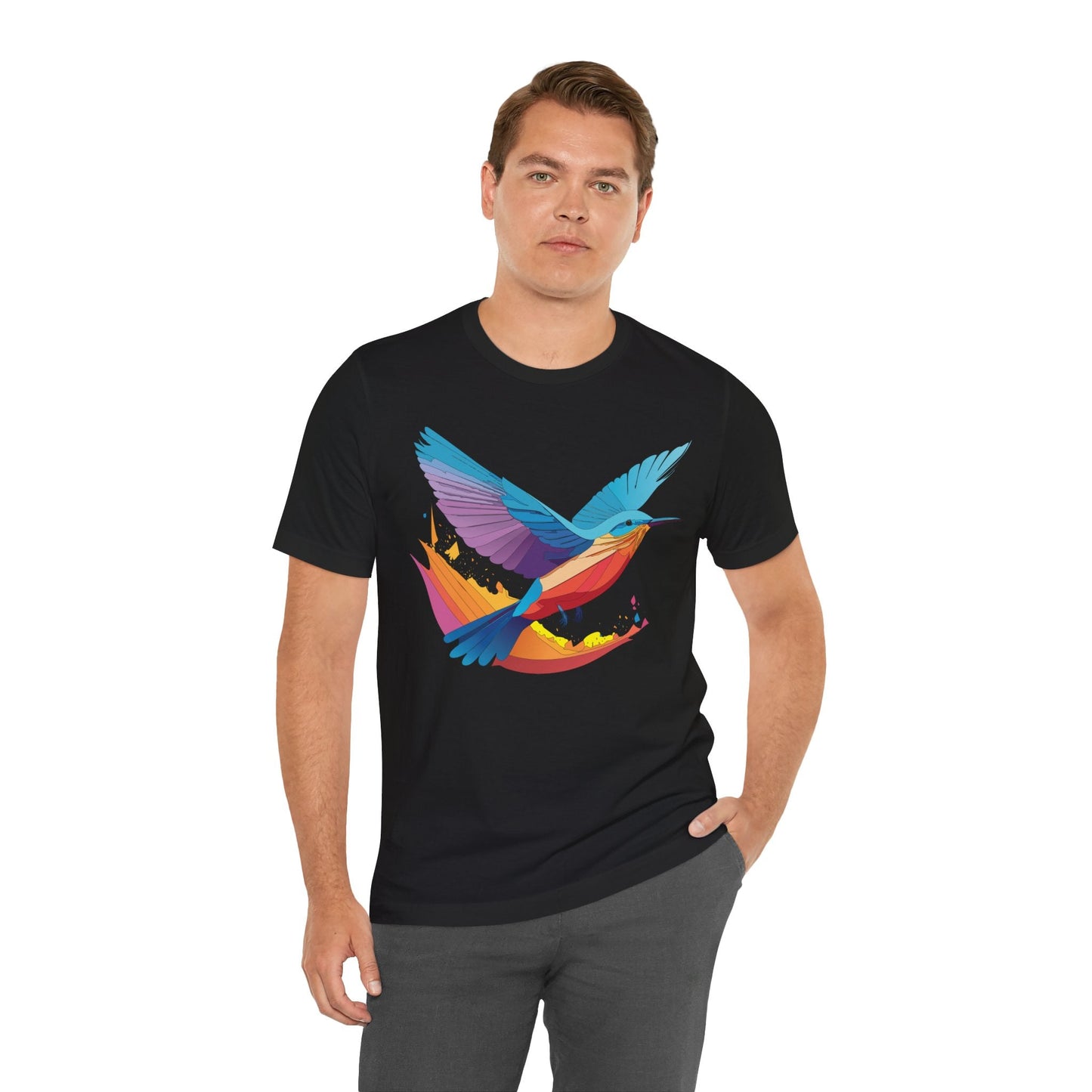 Unisex Animal Shirt Art Design Tee With Wild Animals Print Soft Comfortable Short Sleeve Tee