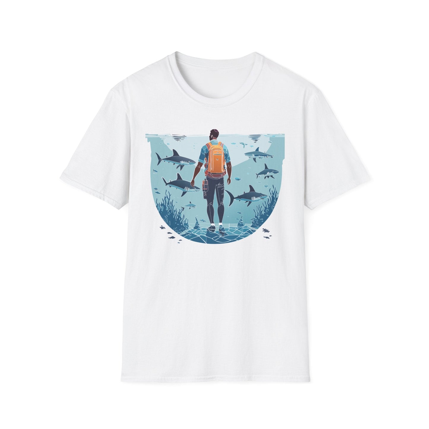 Ocean Tee Shirt Unisex Softstyle T Shirt With Ocean Art Design U Boat Theme Graphic Artwork Edition